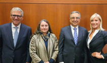 President Milliken, Vice Chair Scott, Chair Palazoglu, Regent Chair Reilly